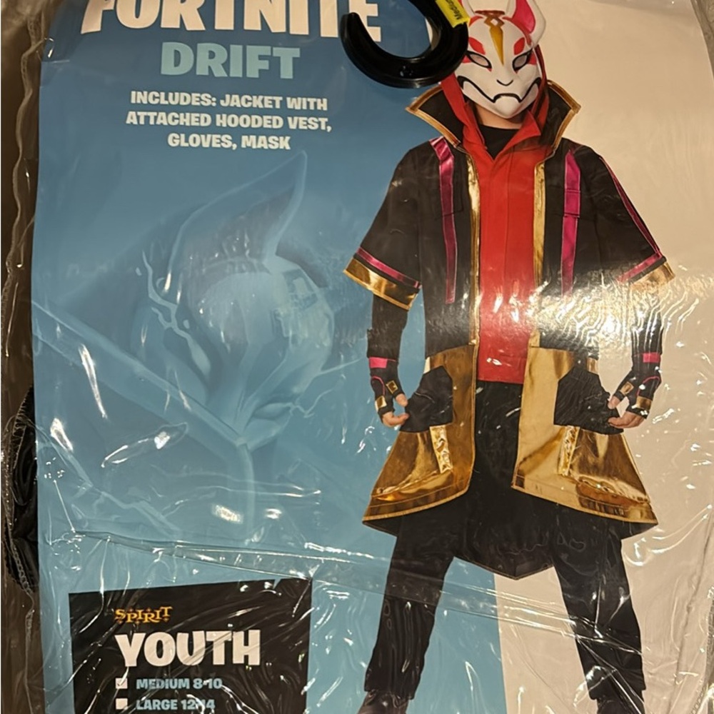 Spirit Kids Drift Costume - Red, Gold, Black Youth 8-10 Bunny Rabbit